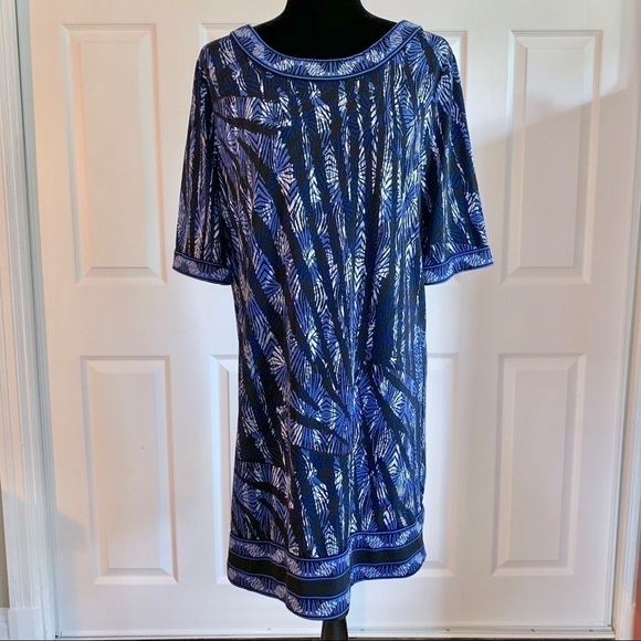 BCBGMaxAzria Blue Stretch Tunic Shift Dress - Picture 1 of 4